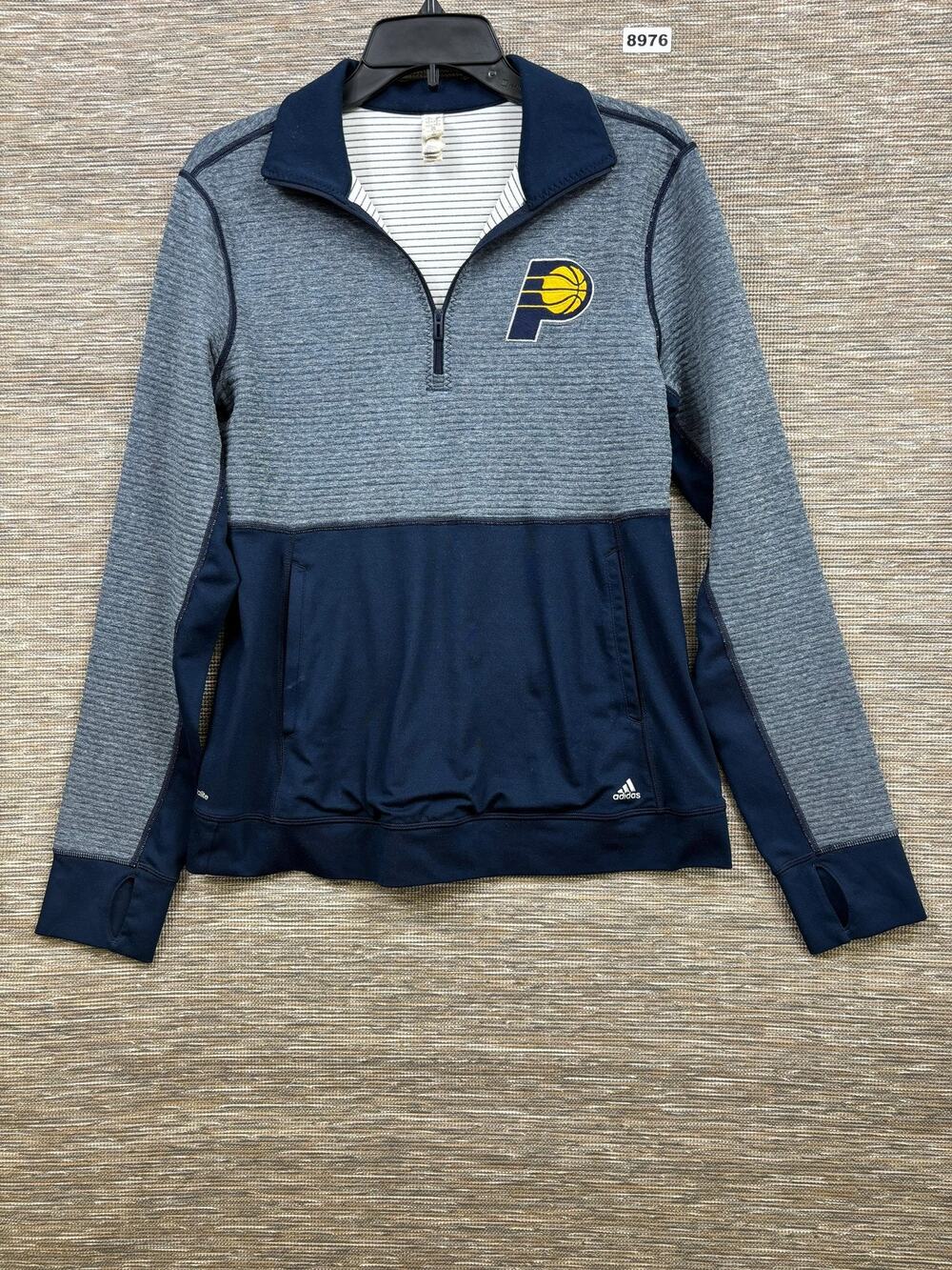 Indiana Pacers Sweatshirt Mens Medium NBA Basketball Adidas Pullover 1/4 Zip